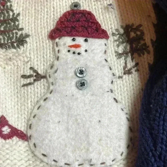 Croft and barrow women’s size large holiday zip up sweater. - Picture 2 of 7